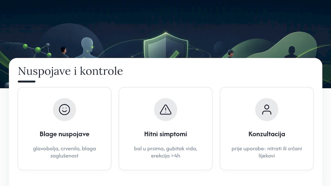 Popis nuspojava i simptoma koji zahtijevaju hitan pregled
